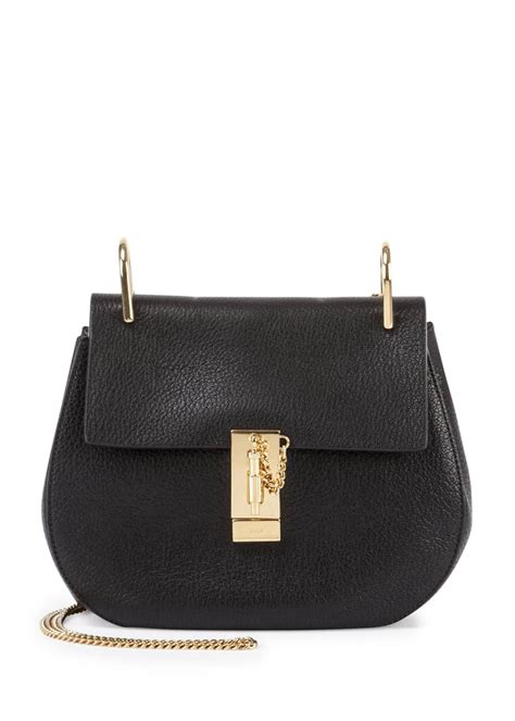 chloe drew nano leather saddle bag|Up.